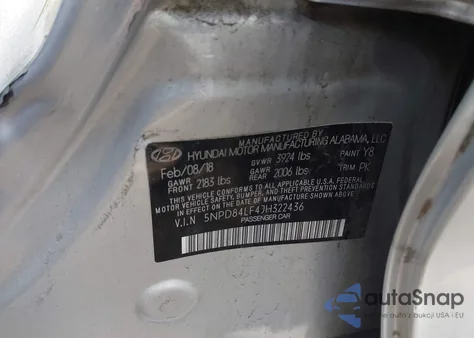 2018 Hyundai Elantra Sel из США, поврежденный, VIN 5NPD84LF4JH322436